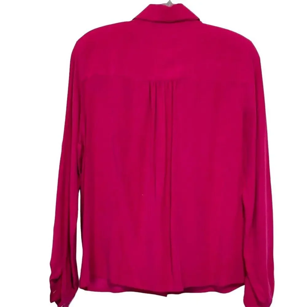 Liz Claiborne Women's Silk Long Sleeve Pink Blouse Size 8 Casual - Picture 3 of 10